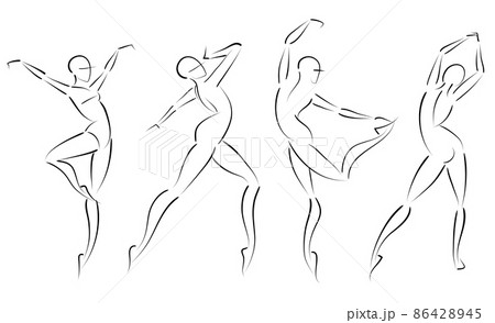 Premium Vector  Abstract ballet dancer in studio woman dance pose one line  art drawing