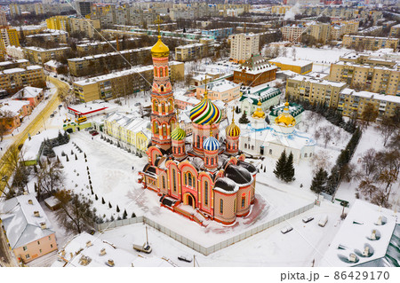 View of Ascension monastery and residential areas in Tambov. 86429170