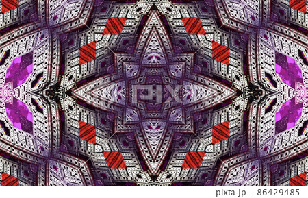 Purple repeating flower ornate mandala pattern background - abstract symmetrical ornament wallpaper graphic. Purple repeating flower ornate mandala pattern background - abstract symmetrical ornament wallpaper graphic. 86429485
