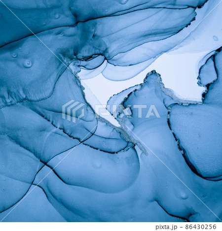 Mixing Inks. Fluid Flow Background. Blue Alcohol Mixing Inks. Fluid Flow Background. Blue Alcohol 86430256