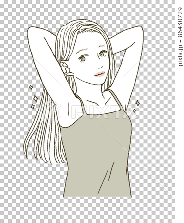 Beauty illustration of a woman who has hair loss Beauty illustration of a woman who has hair loss 86430729