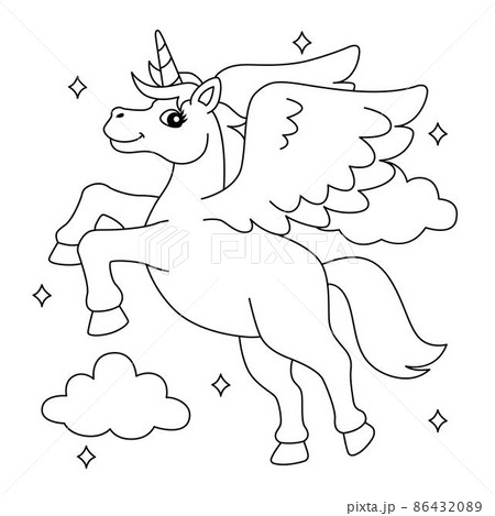 Winged unicorn Line art Drawing unicorn horn white monochrome png   PNGEgg