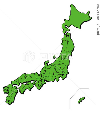 日本地図　県境線あり