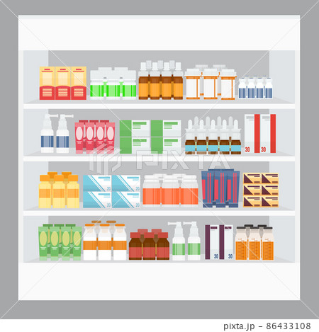 Cartoon Medicine in Pharmacy 86433108