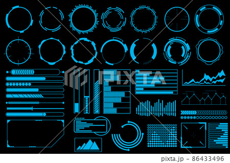 Futuristic user interface elements vector set 86433496