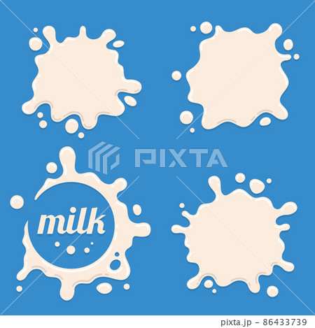 Milk, yogurt or cream splash blot vector set Milk, yogurt or cream splash blot vector set 86433739