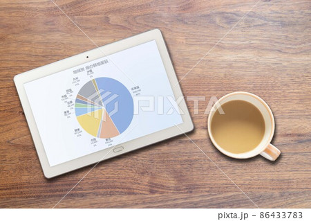 日本の畑の地域別耕地面積グラフ(タブレット コーヒー) 日本の畑の地域別耕地面積グラフ(タブレット コーヒー) 86433783