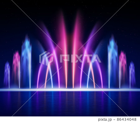 Fountain Night Realistic Image 86434048