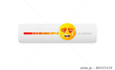 Level slider in flat style on white background. Flat vector. Arrow icon. Vector color icon 86435419