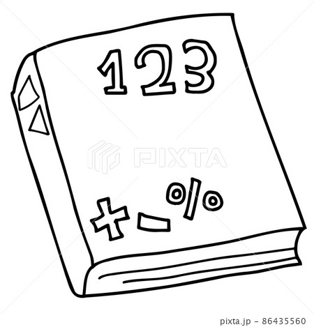 数学の本の線画イラスト 86435560