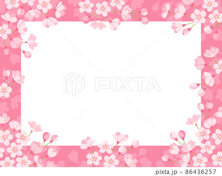 ピンクの桜のフレーム 86436257