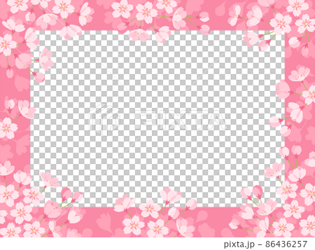 ピンクの桜のフレーム 86436257