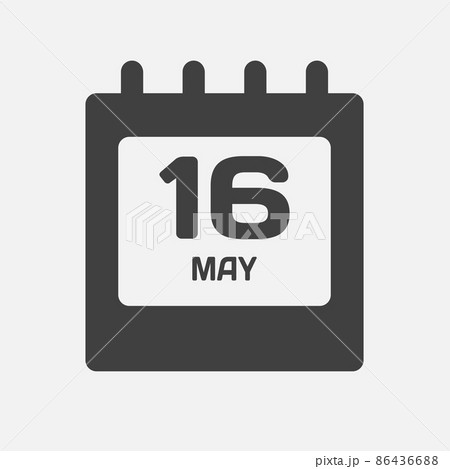 Icon day date 16 May, template calendar page Icon day date 16 May, template calendar page 86436688