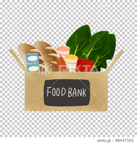 食物銀行食物支持分類手繪插圖 食物銀行食物支持分類手繪插圖 86437102