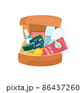 Illustration with hotel box. Vector set. 86437260