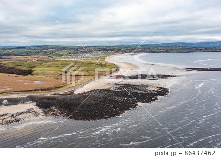 Aerial view of Golf site in Ireland 86437462