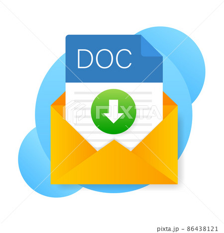 DOC file icon. Spreadsheet document type. Modern flat design graphic illustration. Vector DOC icon 86438121