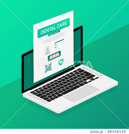 Dental care concept. Isometric icon. Vector design. Medical insurance card icon 86438149