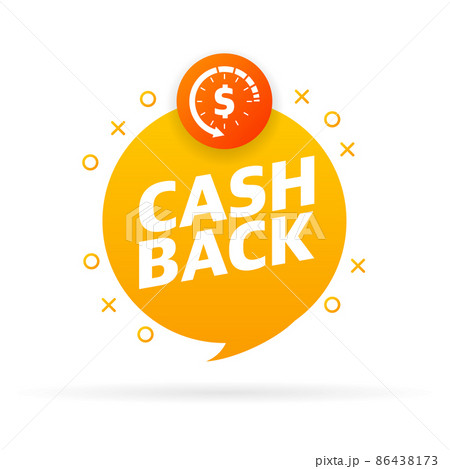Cashback concept logo. Cash back green banner on white background Cashback concept logo. Cash back green banner on white background 86438173