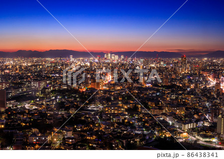 名古屋市　東山スカイタワーからの名古屋駅方面の夜景 86438341