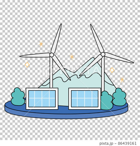 風力発電と太陽光発電のイラスト 86439161