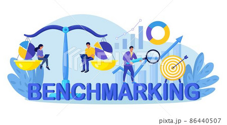 Benchmarking as business compare tool for improvement. Comparison of quality and cost, performance to competitor companies. Development strategy, plan and method 86440507