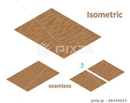 木の床のイラスト素材_アイソメトリック_シームレス 86440934