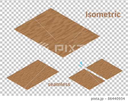 Illustration material of wooden floor_isometric_seamless Illustration material of wooden floor_isometric_seamless 86440934