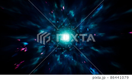 Glowing Cyan Color Dimension Energy Burst out Effect Glowing Cyan Color Dimension Energy Burst out Effect 86441079