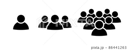 People icons. Crowd of people icon. Men symbol 86441263