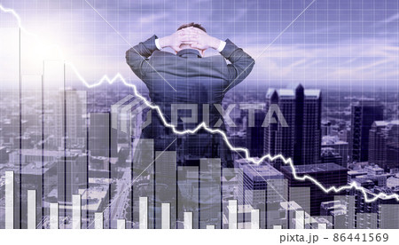 Econimical crisis concept. Spread in the world, economy is down. 3d illustration 86441569