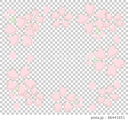 デフォルメしたシンプルな桜のイラスト素材