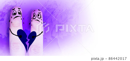 Broken heart, love and Valentines day concept. 3d Illustration Broken heart, love and Valentines day concept. 3d Illustration 86442017