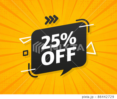 Trendy flat advertising with 25 percent discount flat badge for promo design. Poster badge. Business design. Vector illustration 86442729