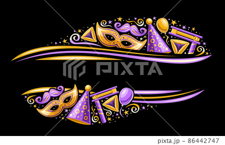 Vector Border for Purim Carnival Vector Border for Purim Carnival 86442747