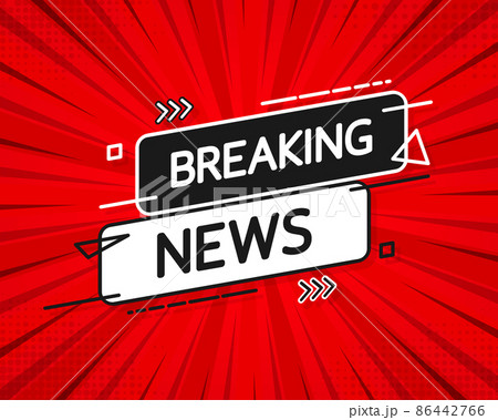 Breaking news flat red illustration. Vector in flat design style. Vector illustration 86442766