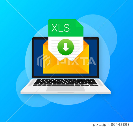 XLS file icon. Spreadsheet document type. Modern flat design graphic illustration. Vector XLS icon 86442893