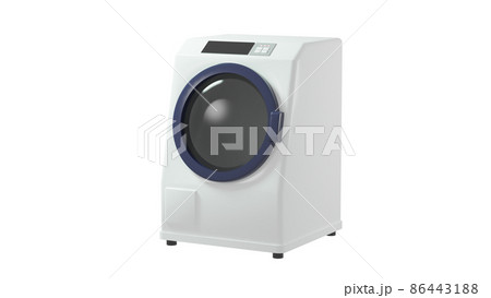 3DCGで描かれたドラム式洗濯機のイラスト。背景透過処理。 86443188
