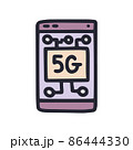 5g smartphone color vector doodle simple icon 86444330