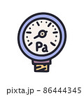 pressure gauge color vector doodle simple icon 86444345