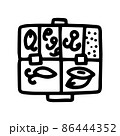 fishing tackle case line vector doodle simple icon 86444352