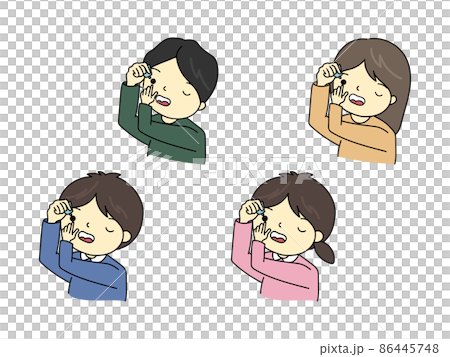 目薬をさす人物セット 目薬をさす人物セット 86445748