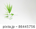 ecology protect nature from plastic transparent cubes grow plastic grass on white background copy space 86445756