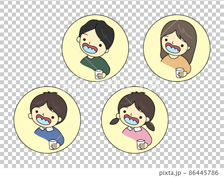 A set of people gargling with a rattle 86445786