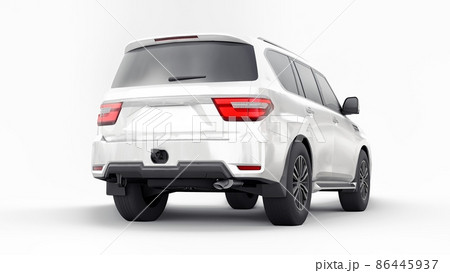 White Premium Family SUV car isolated on white background. 3d rendering 86445937