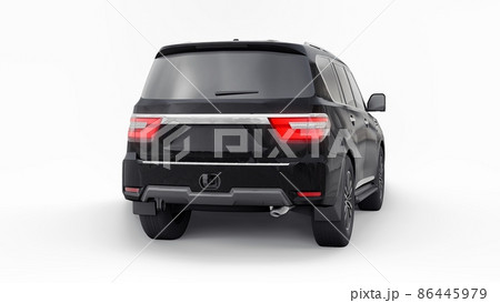 Black Premium Family SUV car isolated on white background. 3d rendering Black Premium Family SUV car isolated on white background. 3d rendering 86445979