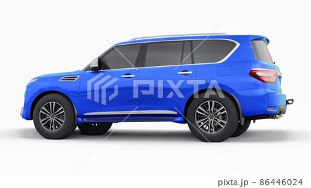 Blue Premium Family SUV car isolated on white background. 3d rendering Blue Premium Family SUV car isolated on white background. 3d rendering 86446024