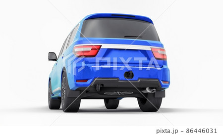 Blue Premium Family SUV car isolated on white background. 3d rendering Blue Premium Family SUV car isolated on white background. 3d rendering 86446031