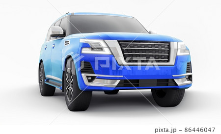 Blue Premium Family SUV car isolated on white background. 3d rendering Blue Premium Family SUV car isolated on white background. 3d rendering 86446047