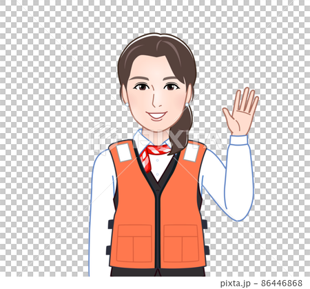 A woman in a life jacket 86446868